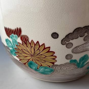 Amazon.co.jp: 茶道具 仁清写 菊水絵 水指 橋本永豊 共箱 色絵